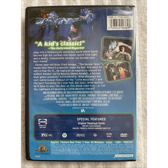 Little Monsters (DVD, 1989) - Picture 2 of 4